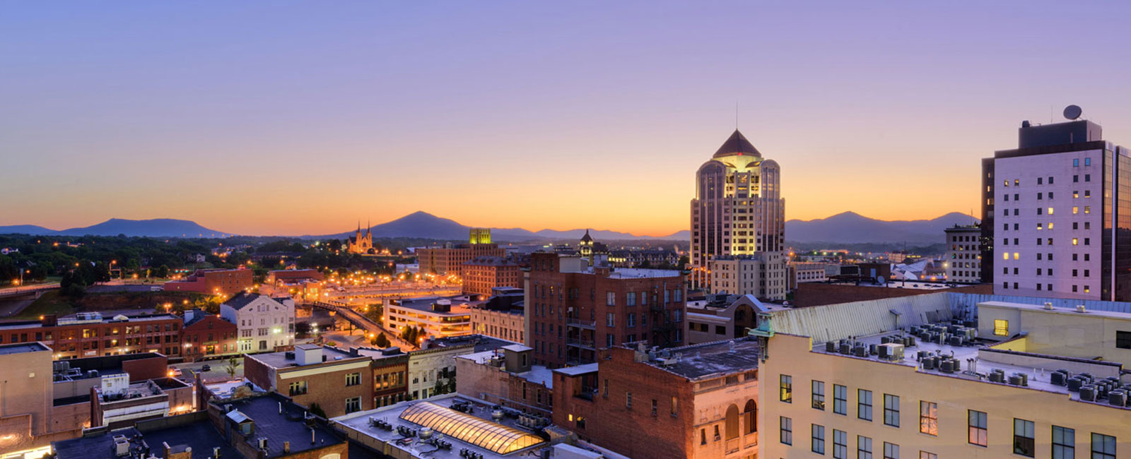 Roanoke, VA skyline.